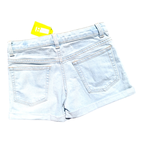 Crazy 8 Girls size 8 Button Up Cuffed Blue Jean Shorts - Picture 3 of 7